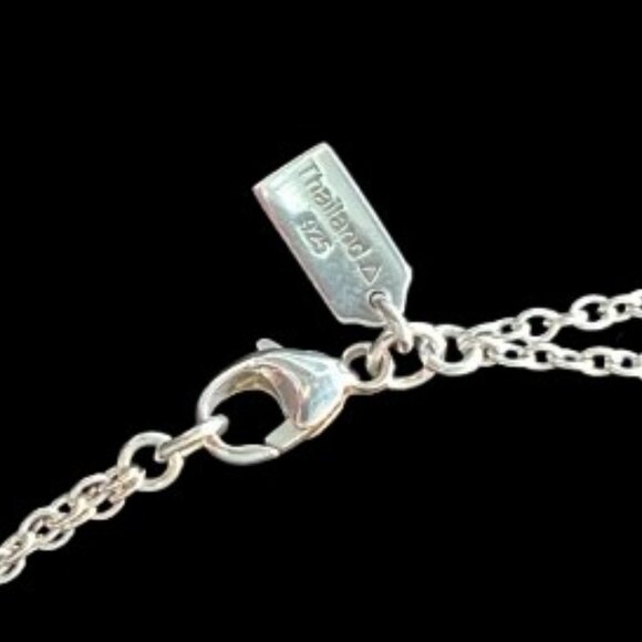 VINTAGE Coach Sterling Silver Signature C Logo Double Strand Necklace - EUC - Picture 5 of 5